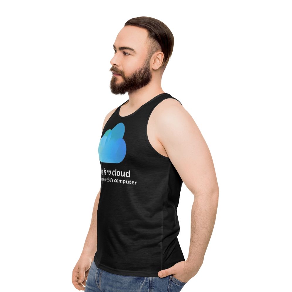 Unisex "There Is No Cloud" Programmer Tank Top - men side