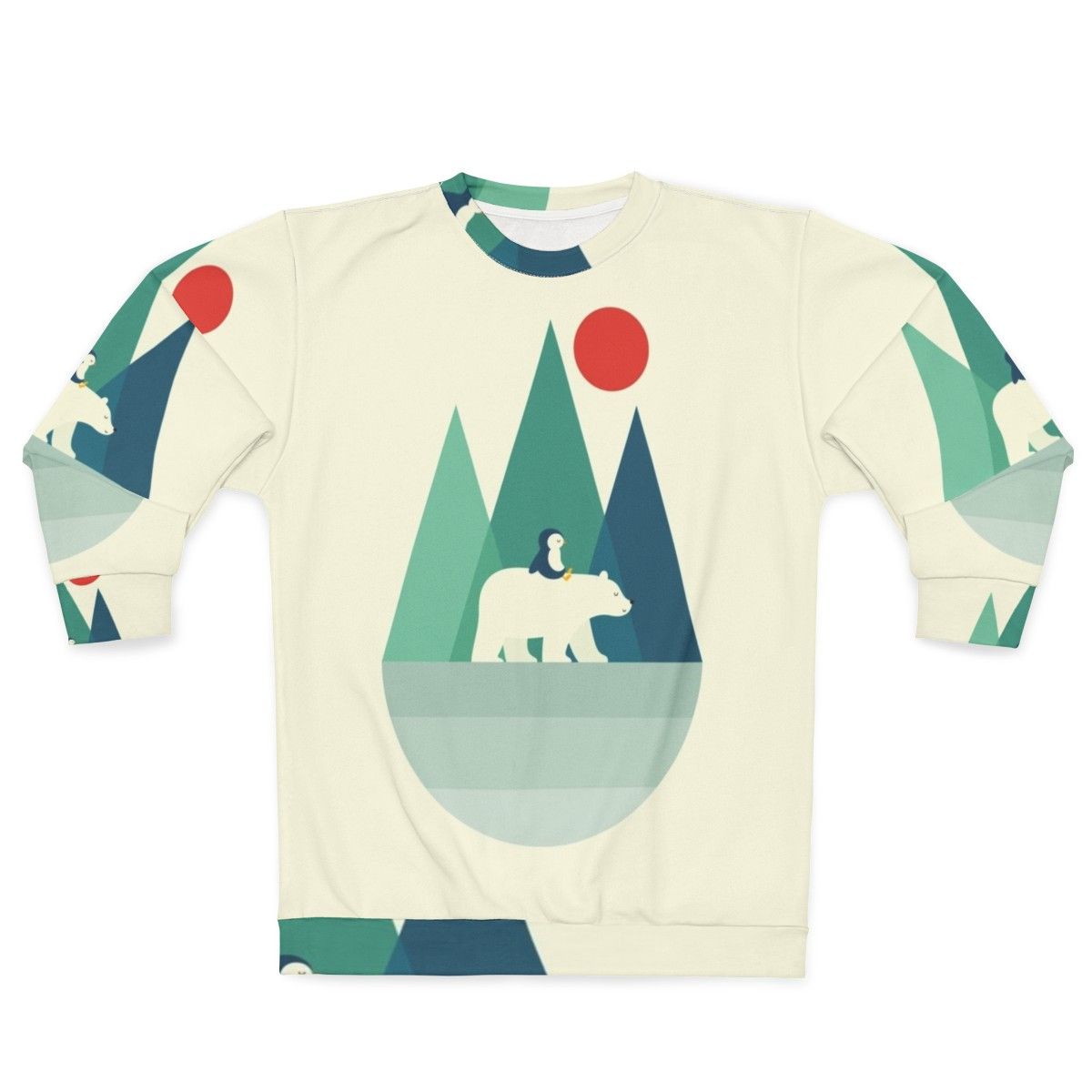 Polar bear geometric design on cozy winter sweatshirt