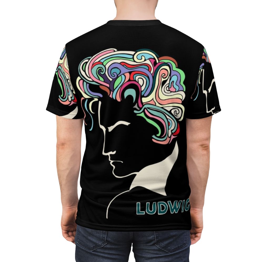 T-shirt featuring the iconic portrait of Ludwig Van Beethoven, the legendary classical composer - men back