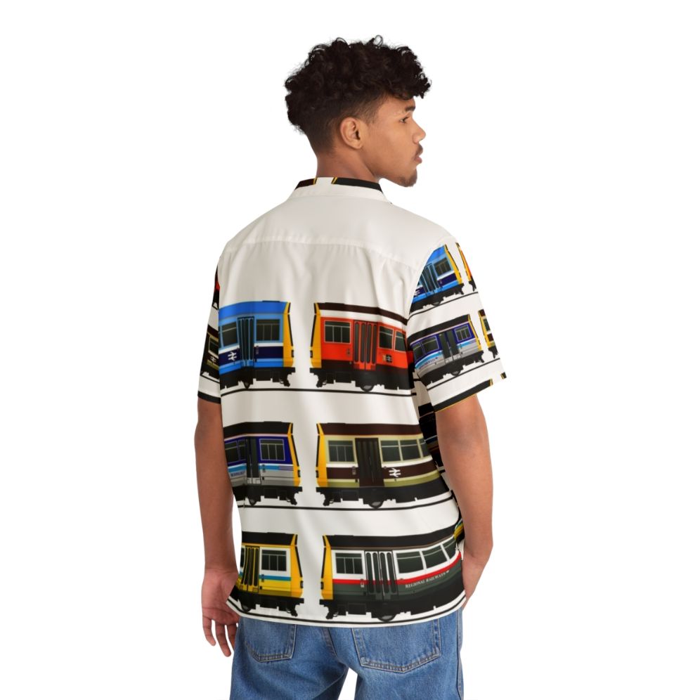 BR Pacer Trains Hawaiian Shirt featuring a diesel locomotive design - People Back