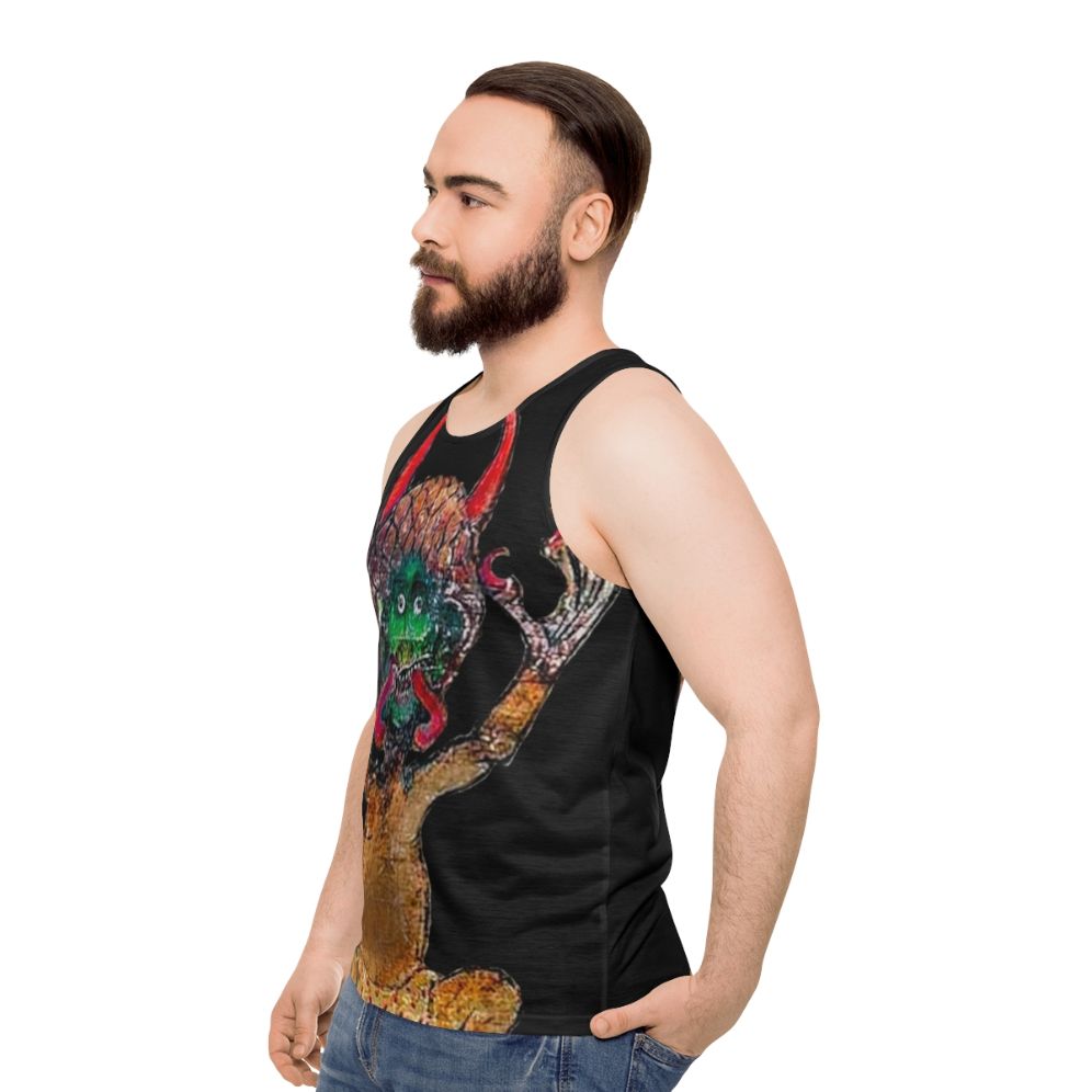 Medieval Codex Gigas Devil Illustration Unisex Tank Top - men side