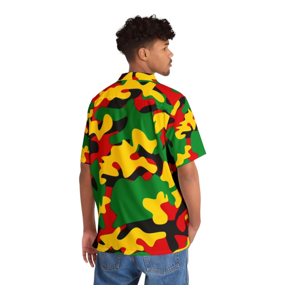 Vibrant reggae camo Hawaiian shirt - People Back