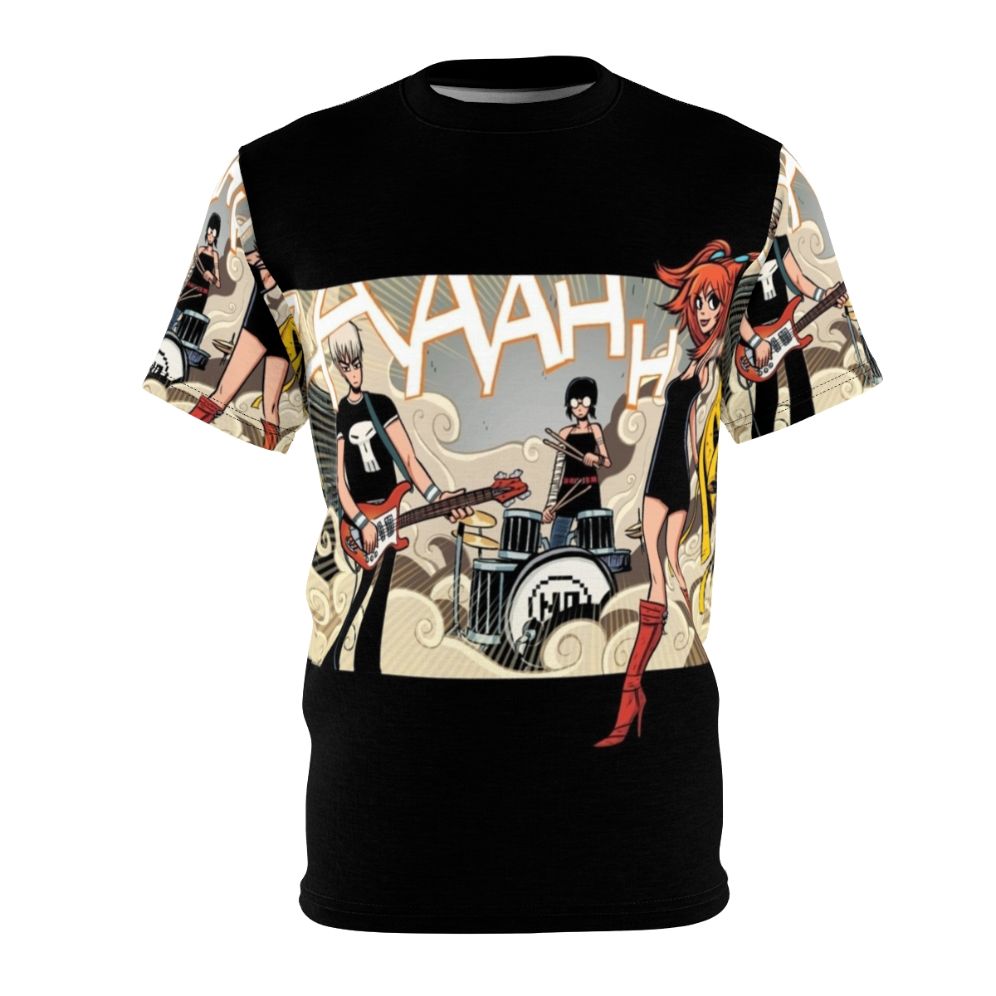 Graphic tee featuring the band The Clash at Demonhead from the Scott Pilgrim series