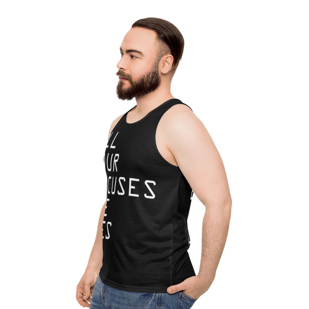 Unisex fitness motivational tank top - men side