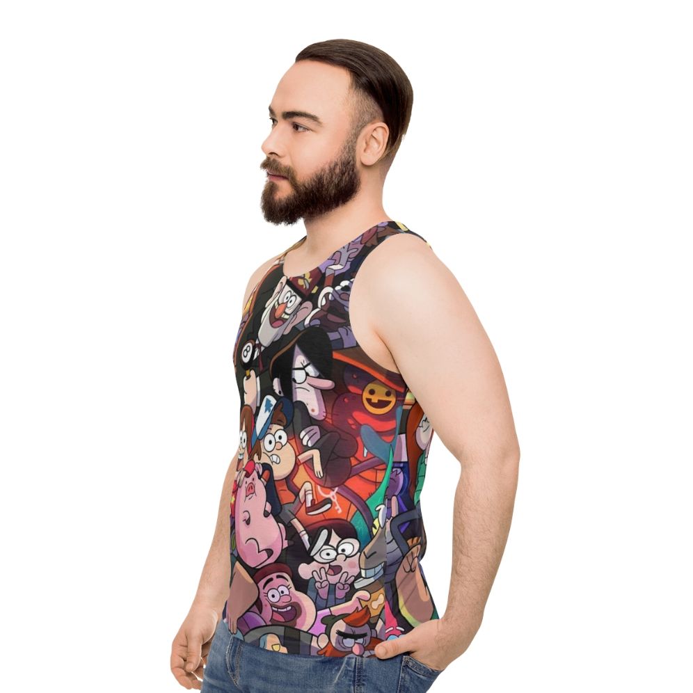 Gravity Falls Characters Unisex Tank Top - men side