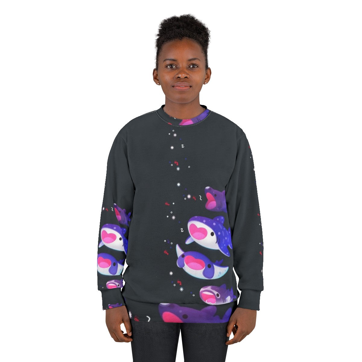 Plankton-Loving Sweatshirt with Whale Shark, Basking Shark, and Ray Design - women