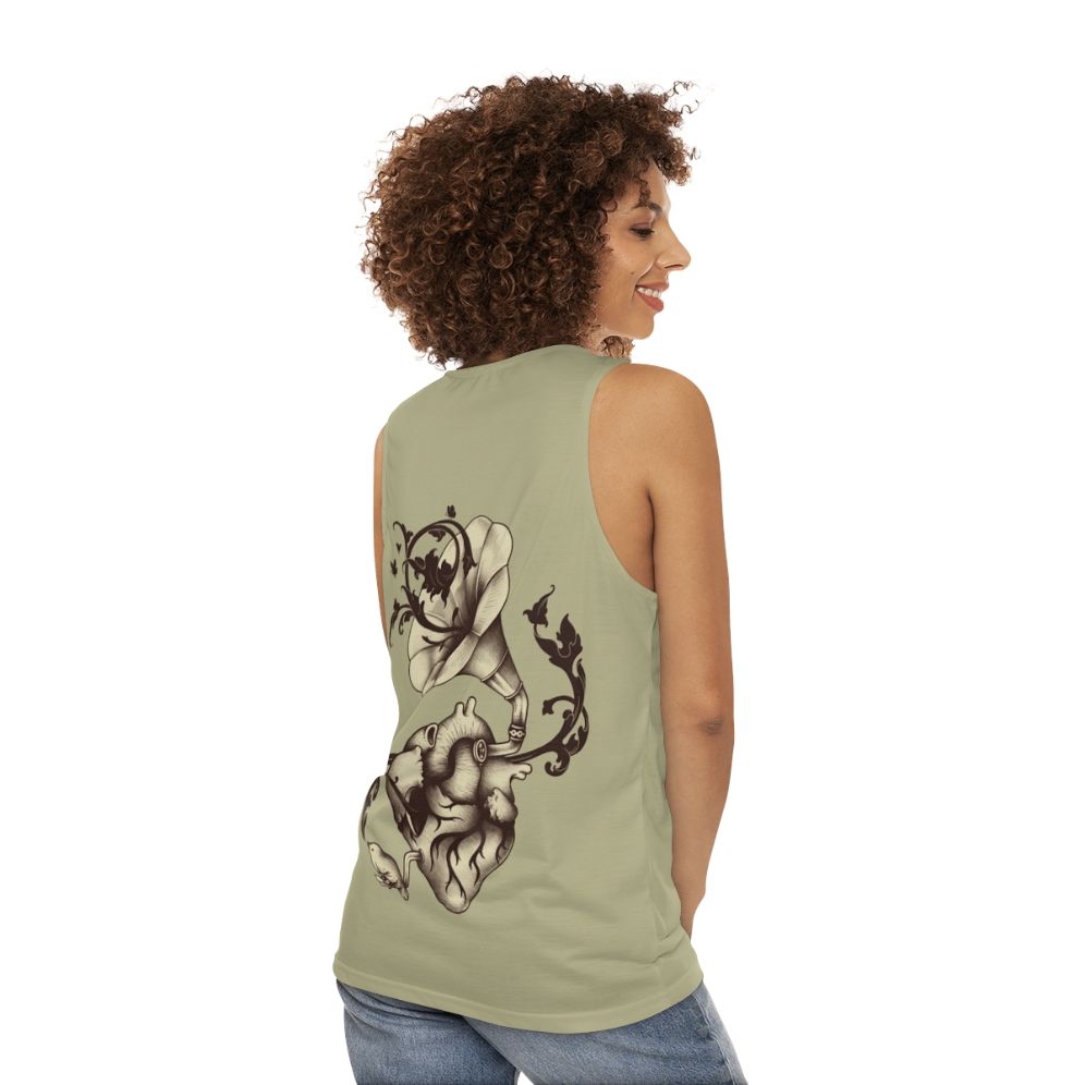 Surreal heart anatomy unisex tank top - women back