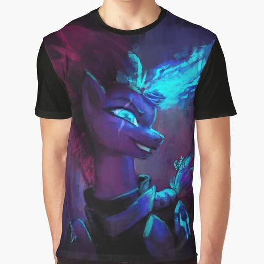 Tempest Shadow, a unicorn from the My Little Pony movie, featured on a graphic t-shirt.