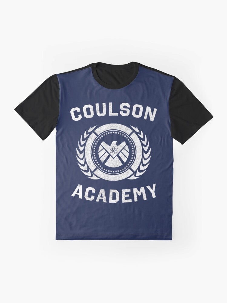 Graphic t-shirt with Agent Academy and Coulson and Philinda Pride design - Flat lay