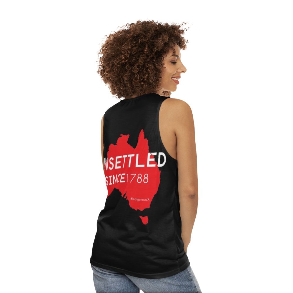 Unsettled Since 1788 Unisex Red Tank Top - women back