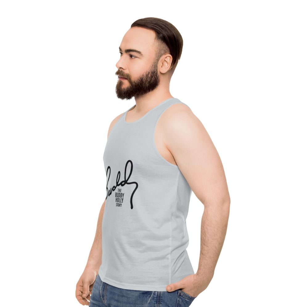 Buddy Holly Colorized Unisex Music Tank Top - men side