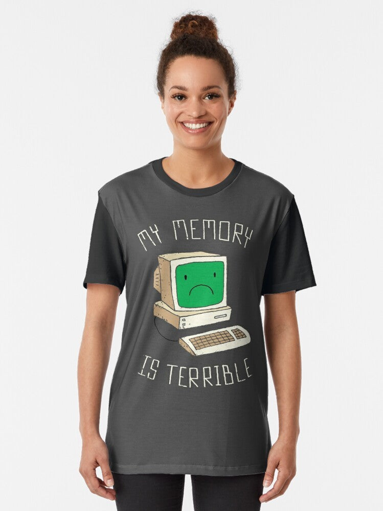 Terrible Memory Graphic T-Shirt with Funny Nerdy Computer Joke Design - Women