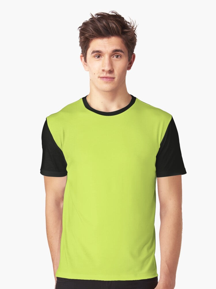 Solid chartreuse green t-shirt with porch pirates coordinate graphic design - Men