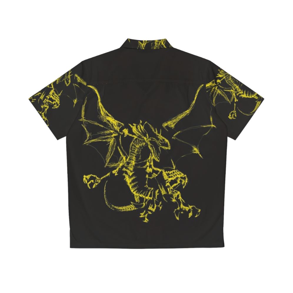 Yellow mystic lightning dragon Hawaiian shirt - Back