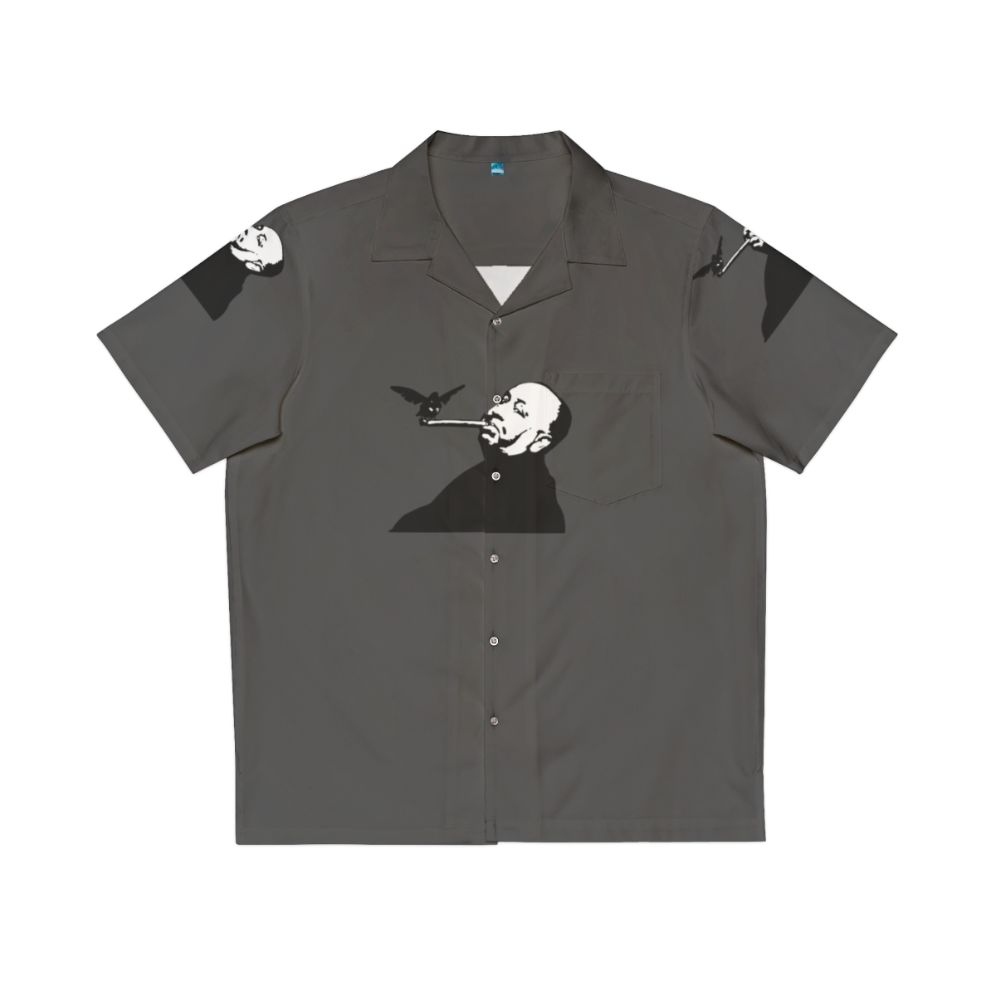 Qiangy Alfred Hitchcock Bird Cigar Hawaiian Shirt