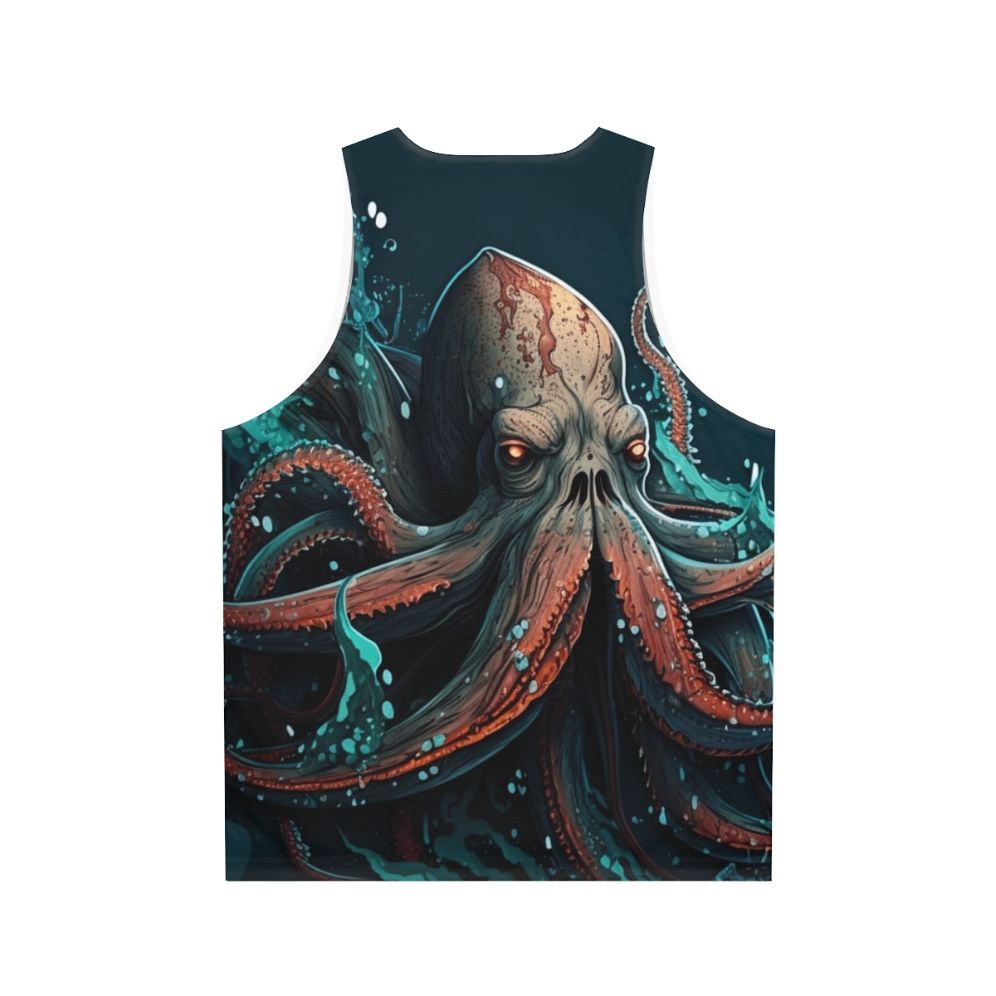 Unisex tank top featuring enchanted aquatic beasts - Back