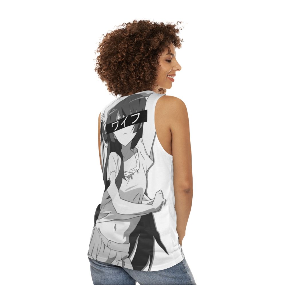 Senjougahara Waifu Anime Unisex Tank Top - women back