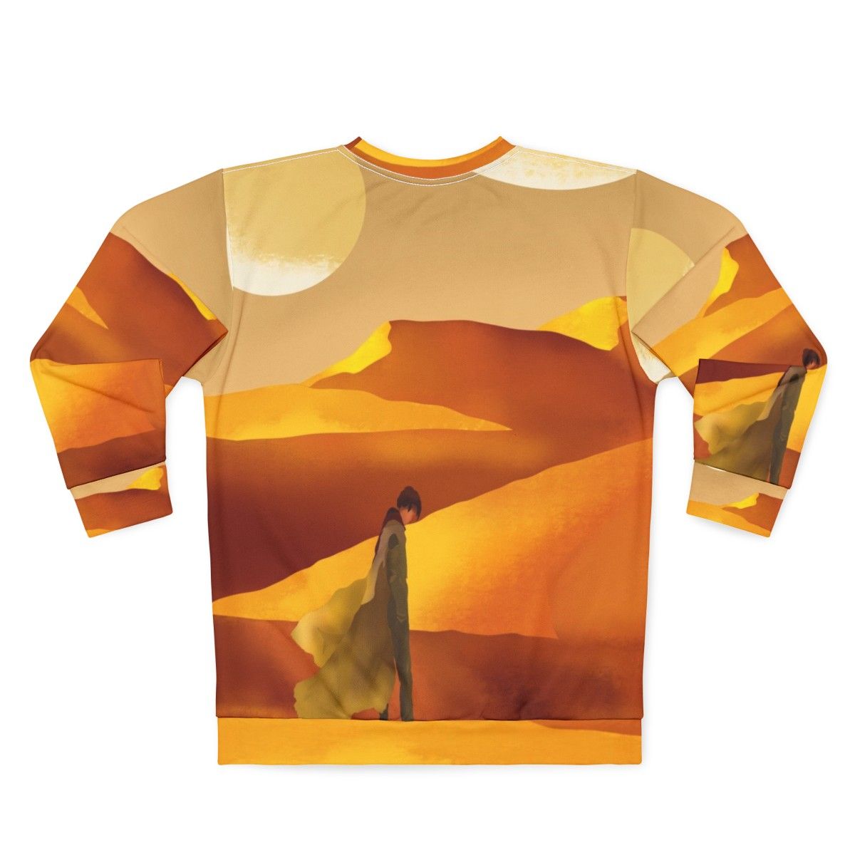 Dune movie inspired sweatshirt with sandy landscape and moons - Back