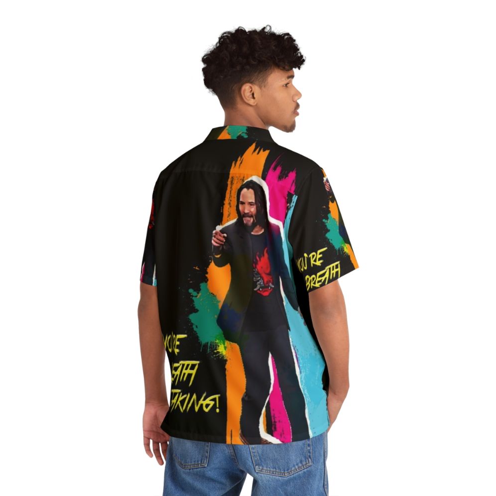 Breathtaking Cyberpunk Neon Hawaiian Shirt - People Back