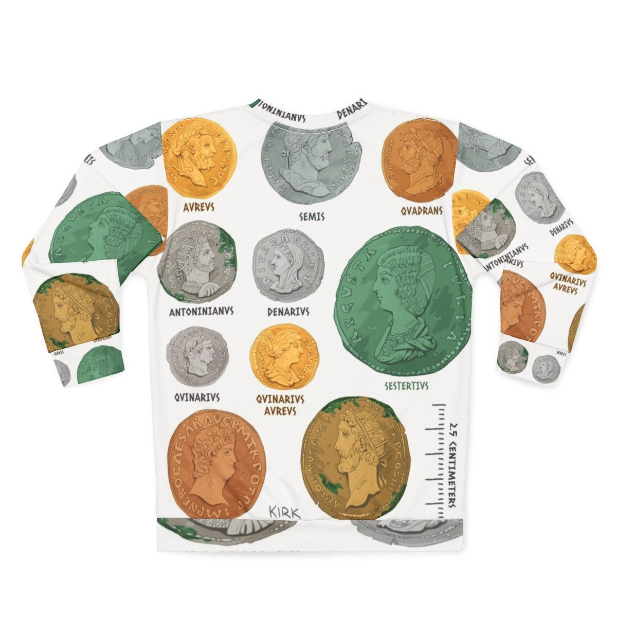 Roman Imperial Coin Chart Sweatshirt - Back