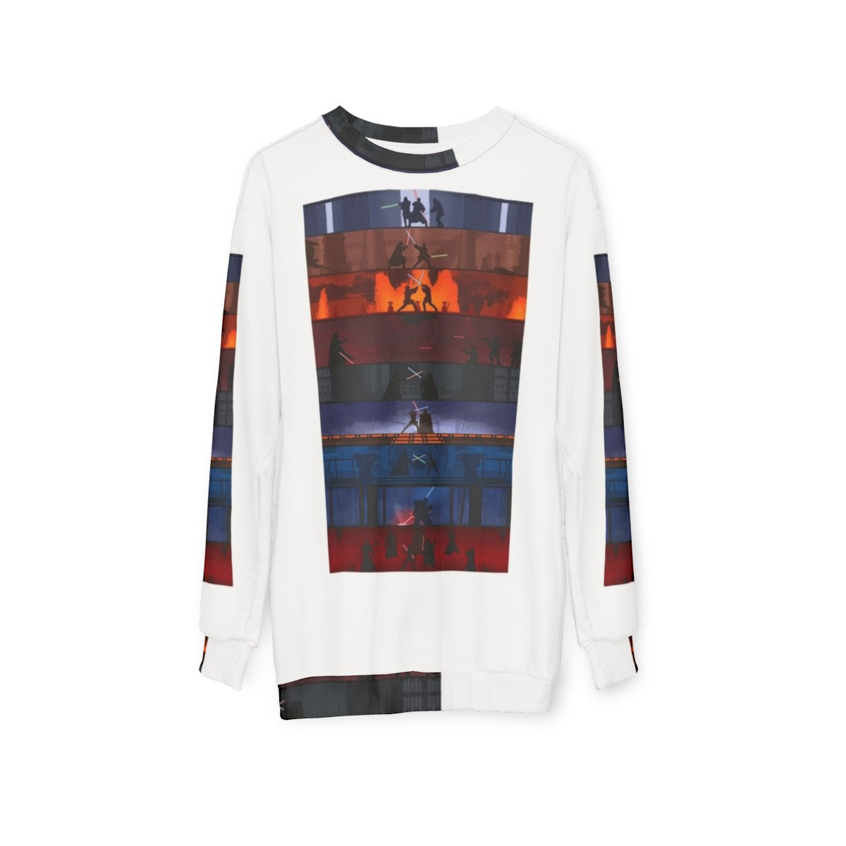 Star Wars Lightsaber Sweatshirt with Kylo Ren and Darth Vader - hanging