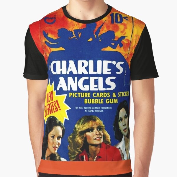 Vintage Charlie's Angels Topps Trading Cards Box Graphic T-Shirt