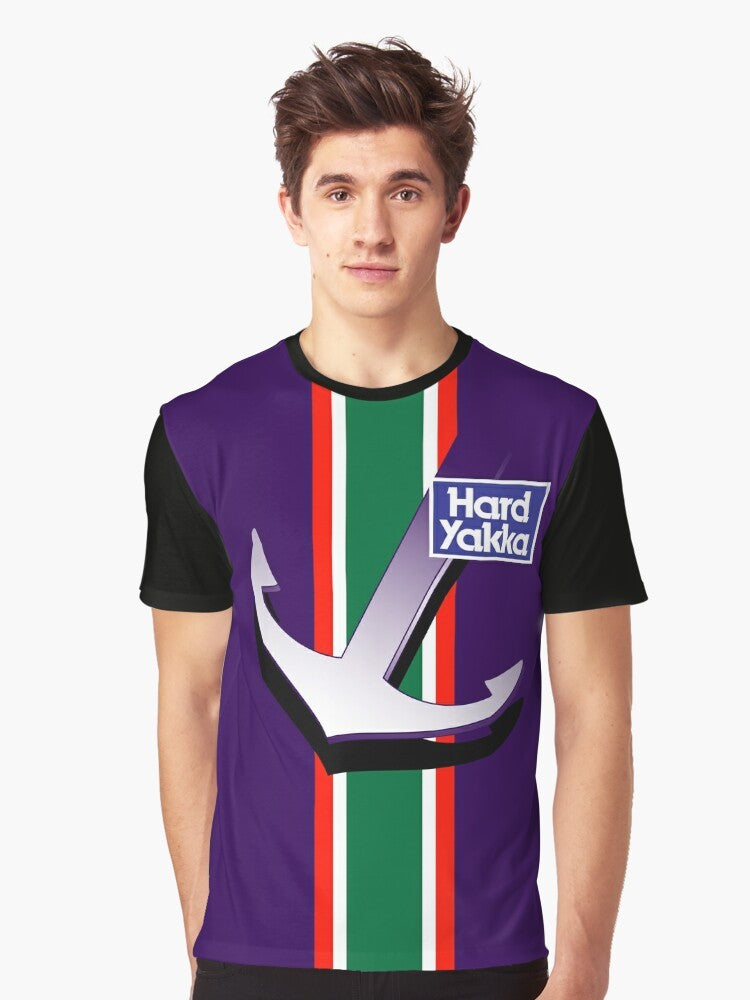 Retro Fremantle Dockers Guernsey Graphic T-Shirt with AFL logo and player names - Men