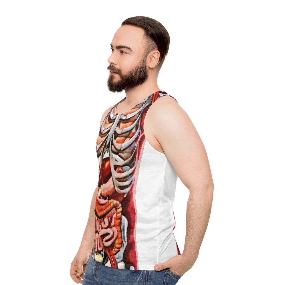 Anatomical skeleton tank top with internal organs design - men side