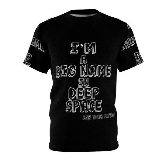 Cosmic deep space-inspired t-shirt design with a space and galaxy theme, perfect for Arctic Monkeys and indie rock fans.