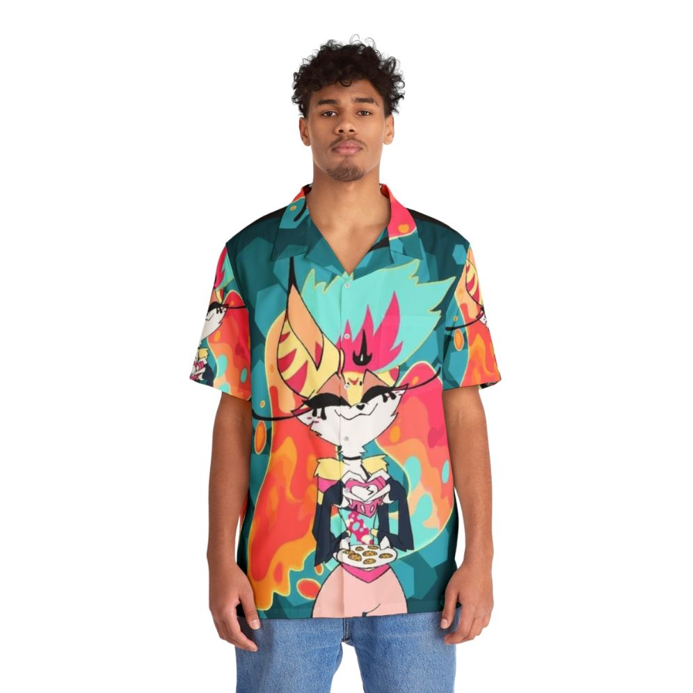 Beelzebub Hawaiian Shirt with Helluva Boss inspired design - People Front