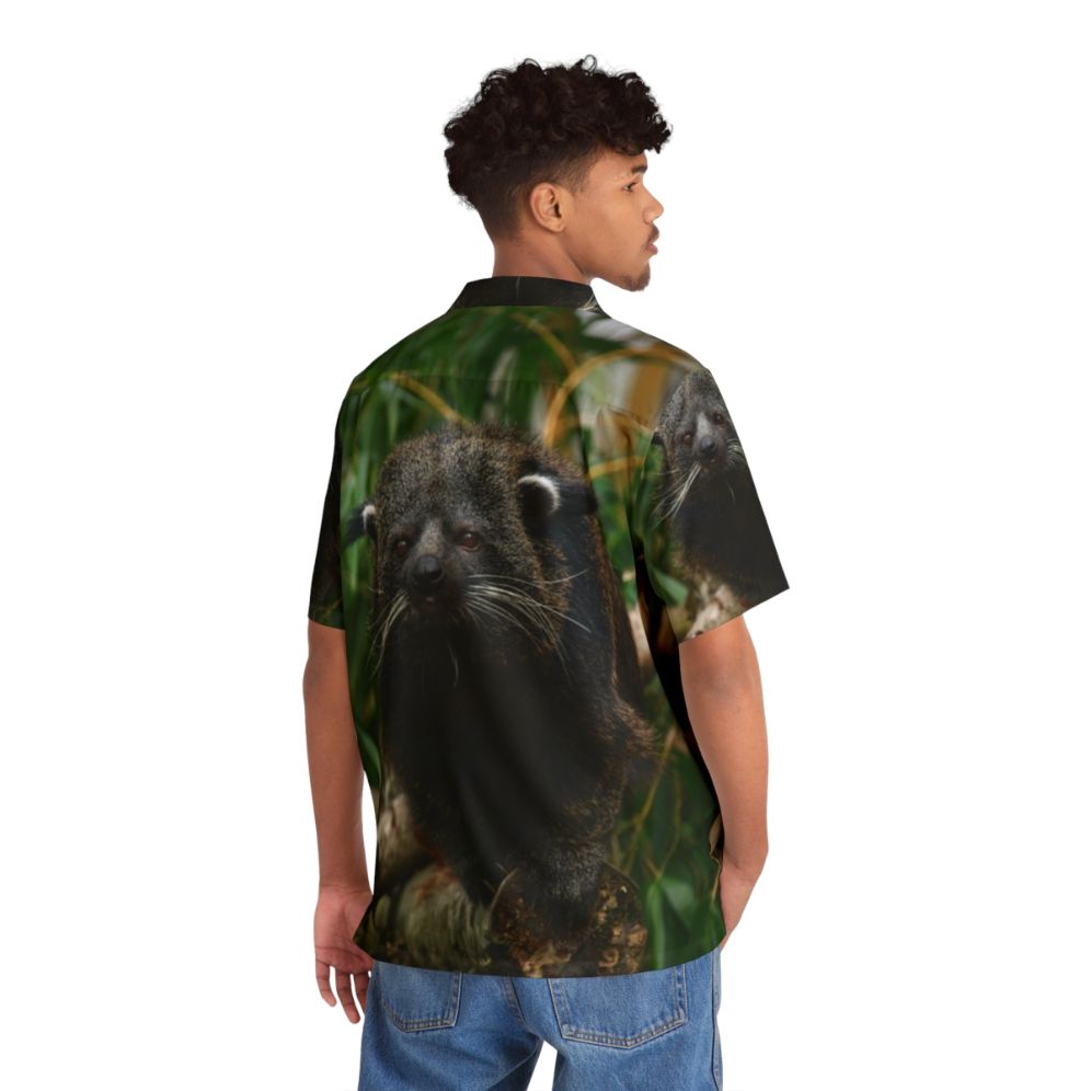 Binturong Hawaiian shirt featuring a rare and exotic bearcat animal - People Back