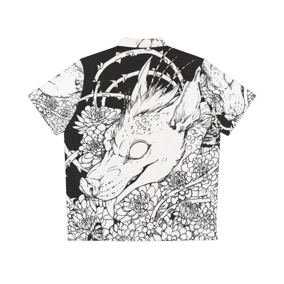 Chupacabra Hawaiian Shirt with Cryptid, Horror, and Animal Imagery - Back