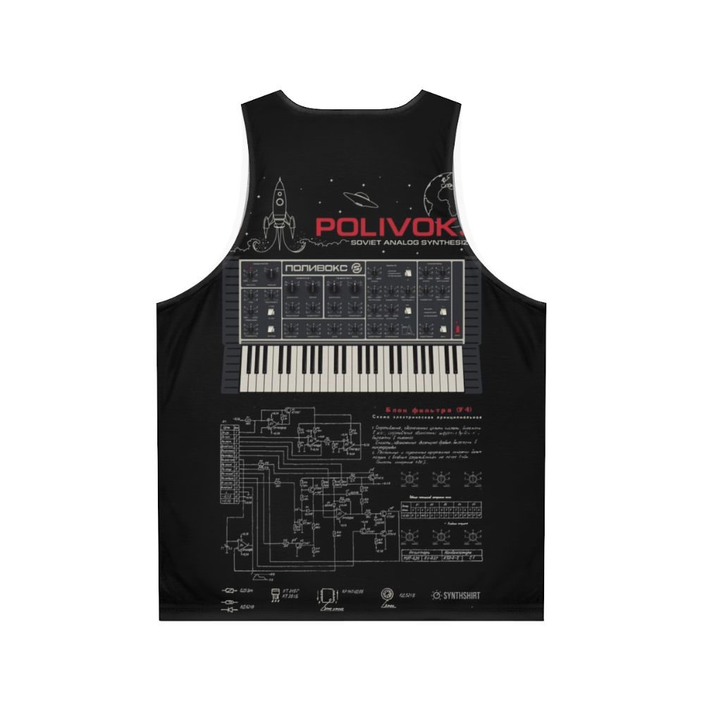 Polivoks Synth Tank Top with Electronic Music Inspired Design - Back