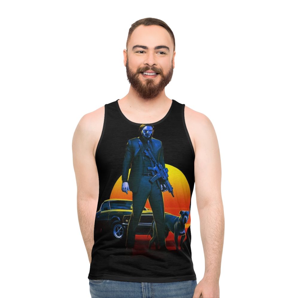 Unisex tank top with John Wick and Baba Yaga inspired design - men