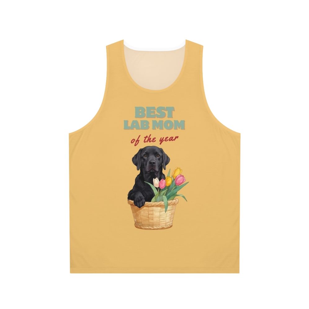 Labrador Retriever Dog Mom Tank Top with Vibrant Tulips Design