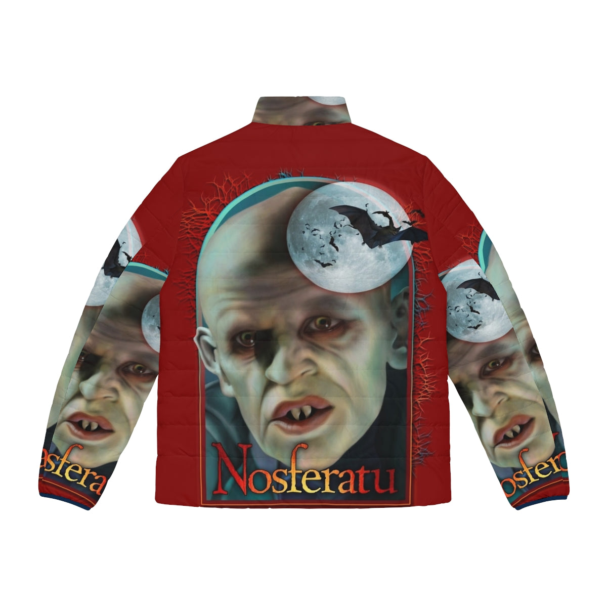 Nosferatu Puffer Jacket featuring classic horror imagery - Back