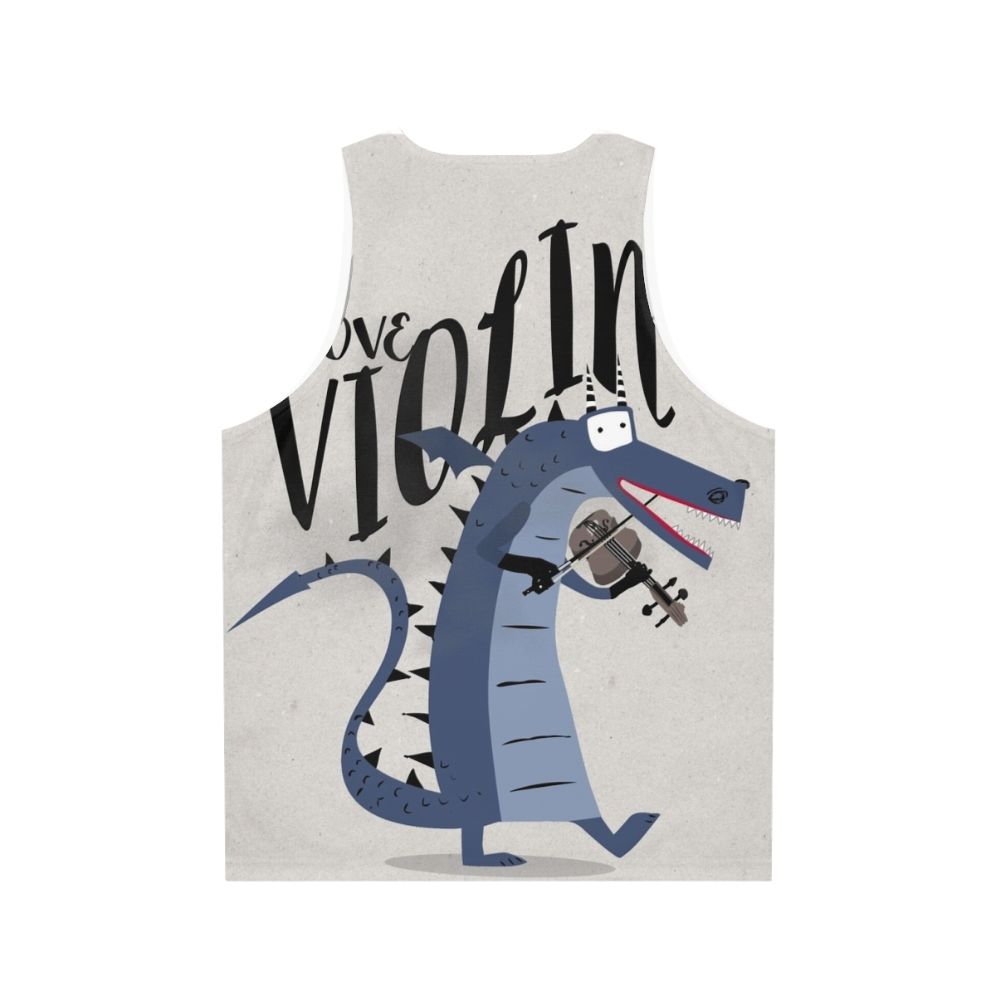 Blue dragon violinist unisex tank top - Back