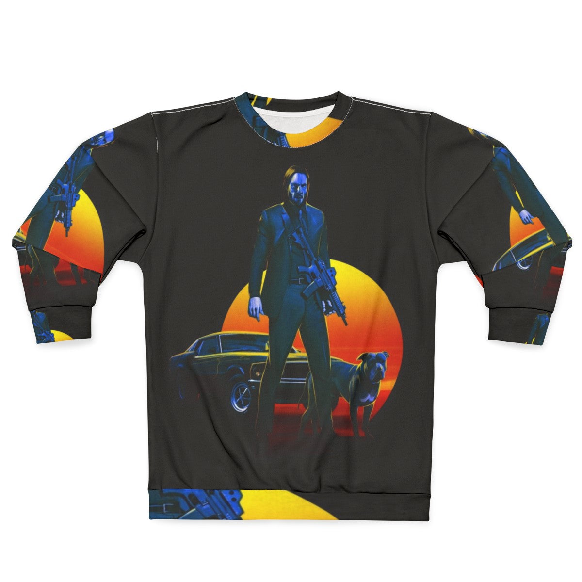 Baba Yaga inspired sweatshirt with John Wick design