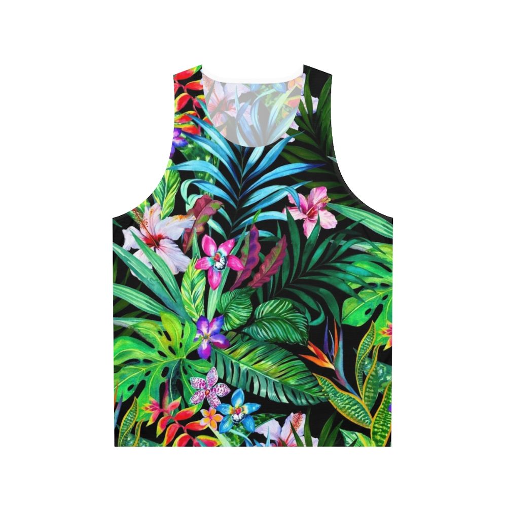 Tropical floral unisex tank top