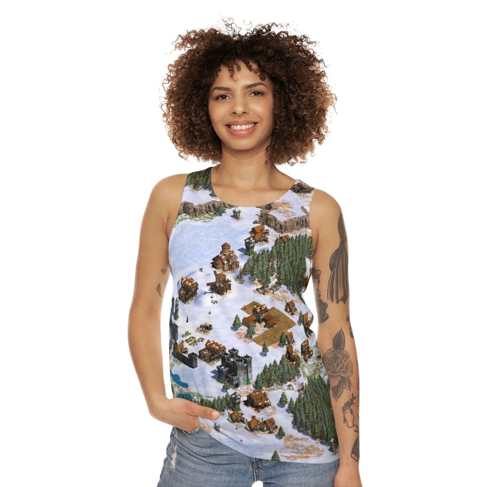 Vintage Age of Empires Snowy Landscape Unisex Tank Top - women