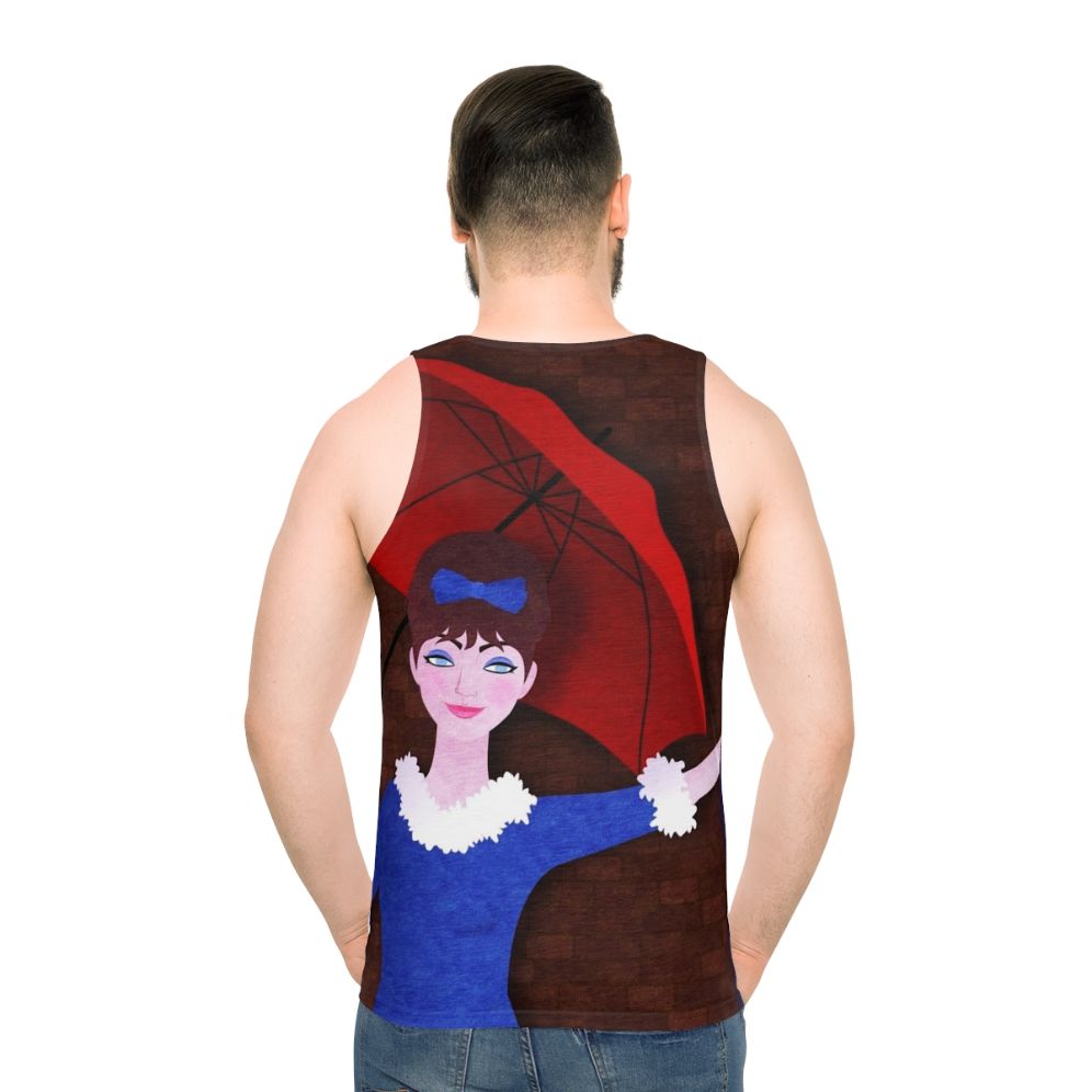 Unisex French cinema inspired tank top with "Une Femme Est Une Femme" design - men back