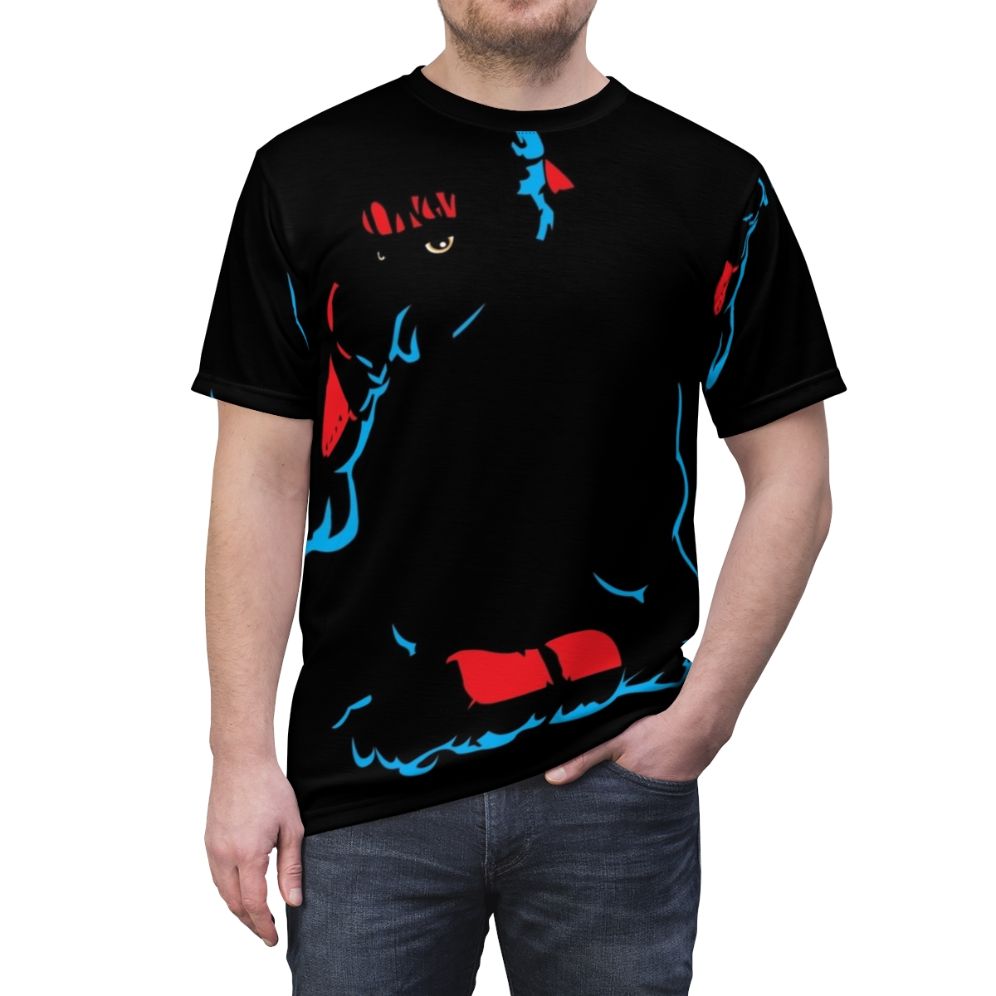 Martial arts inspired fighting game t-shirt with focus keywords - men front