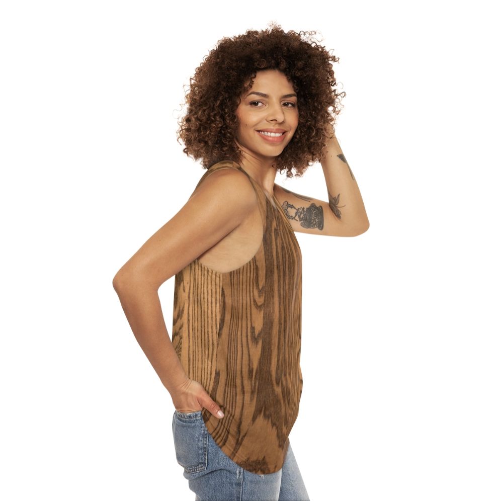 Wood Grain Unisex Tank Top - women side