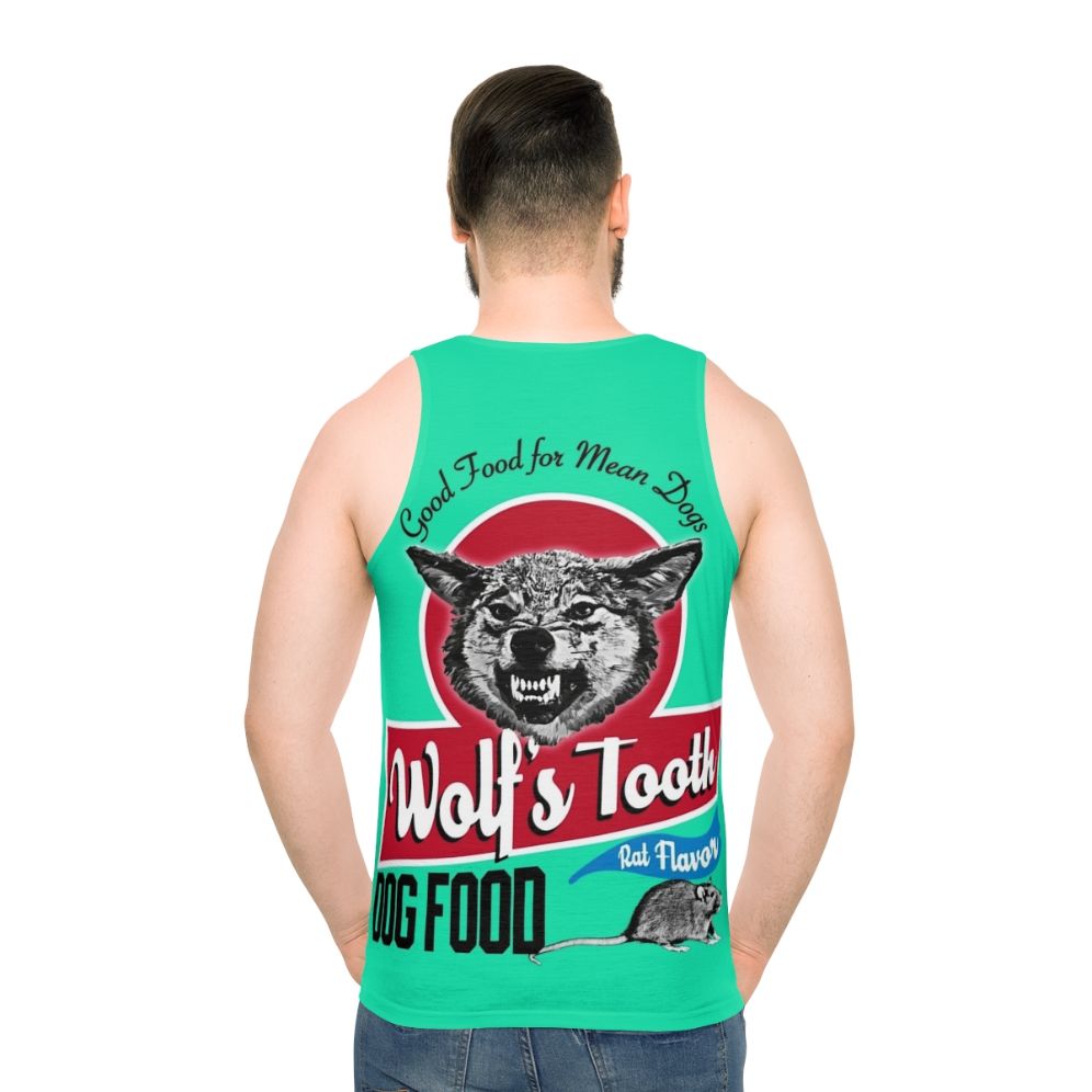 Unisex Wolf Tooth Dog Food Tank Top - men back