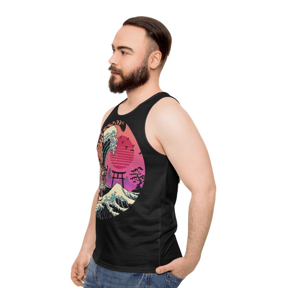 Unisex Retro Rad Tiger Wave Tank Top - men side