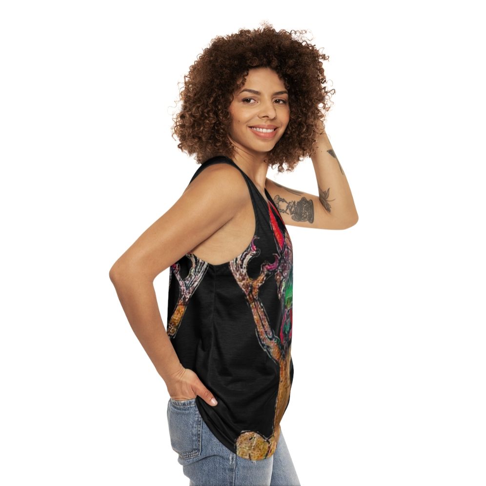 Medieval Codex Gigas Devil Illustration Unisex Tank Top - women side