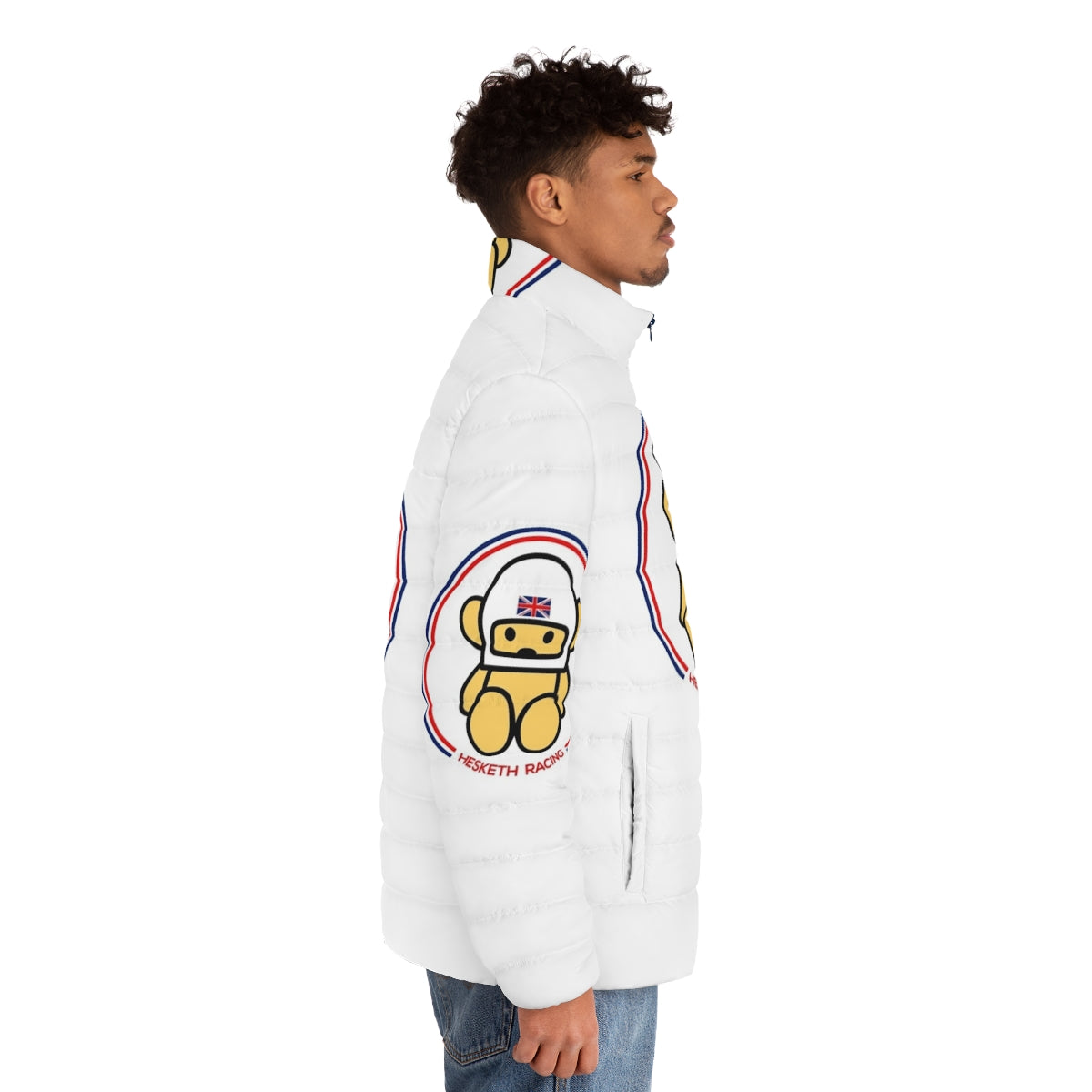 Hesketh Racing Puffer Jacket with Formula 1 branding - men side right