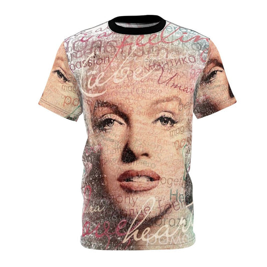 Marilyn Monroe portrait t-shirt with her famous words in a unique, artistic design