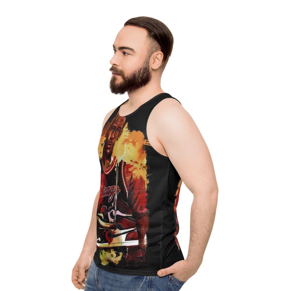 Unisex basketball tank top - men side