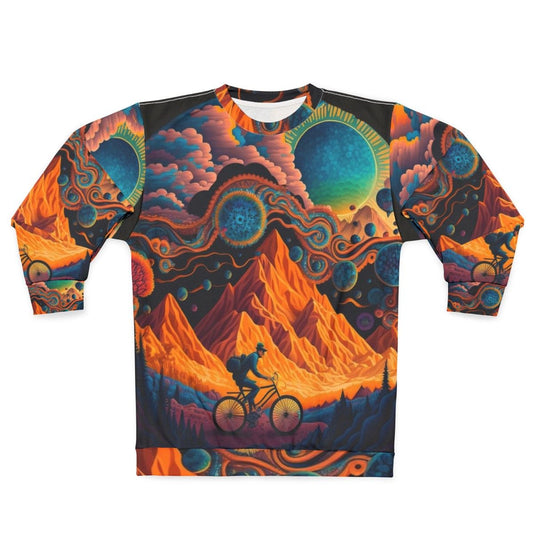 Psychedelic sweatshirt with trippy art design